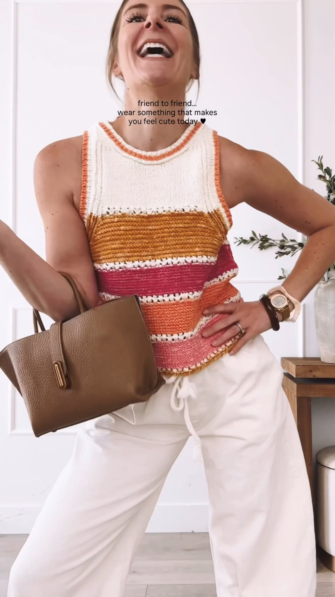 Friend to friend, wear something that makes you feel cute today. This striped crochet top paired with white linen pants and white slides is the effortless Saturday outfit you need right now. Everything is linked and shoppable below!

#LTKootd #LTKgrwm #LTKmomlife