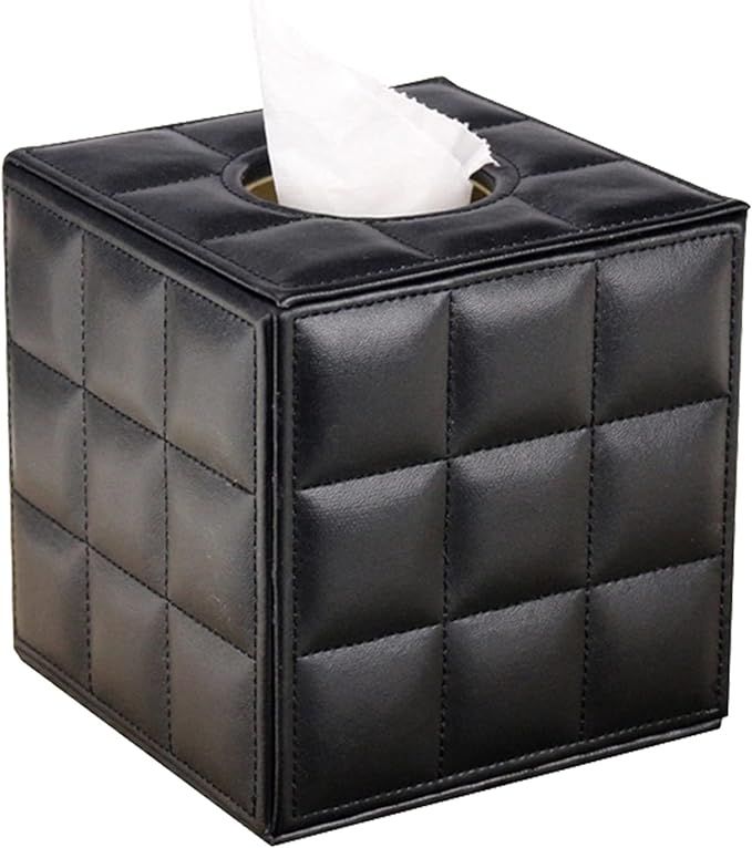RHCSZ Creative and Stylish PU Leather Tissue Box Holder, Square Napkin Holder Pumping Paper Case ... | Amazon (US)