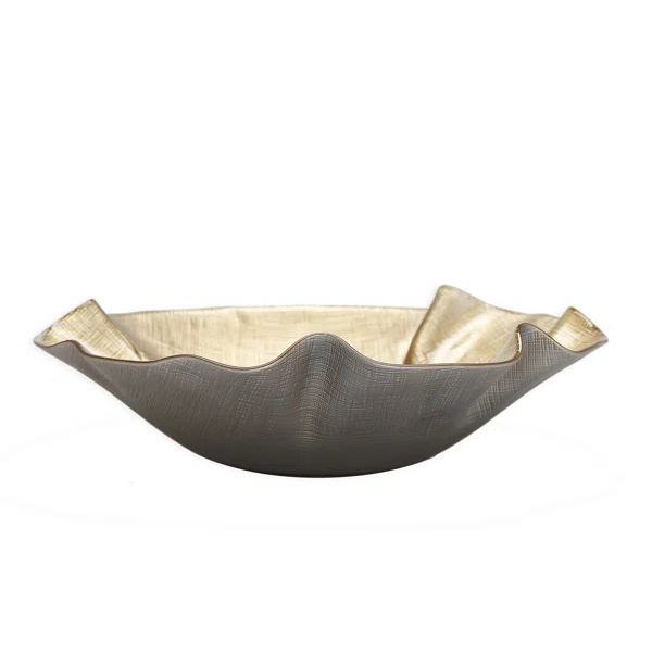 1 Piece Glass Round Decorative Bowl in Gold | Wayfair North America