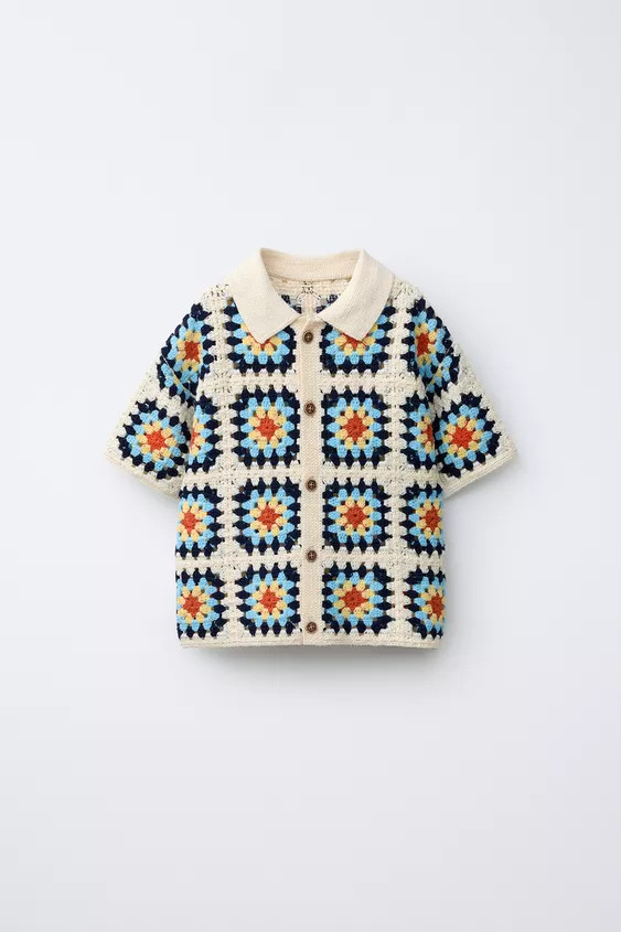 CROCHET KNIT SHIRT | Zara US