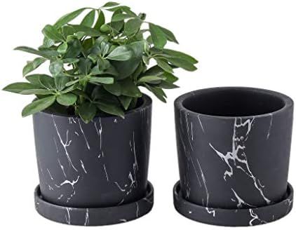 JODA 6 inch Planter Pots, Flower Pots with Detached Saucer, Indoor Plant Pots with Drainage - Set... | Amazon (US)
