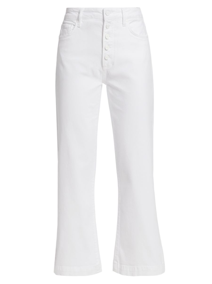 Paige Leenah High-Rise Stretch Wide Ankle Jeans | Saks Fifth Avenue