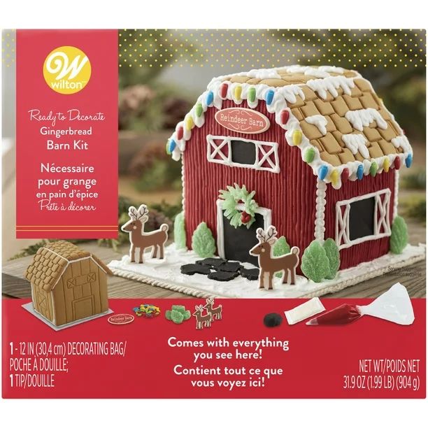 Wilton Ready to Decorate Santa's Farm Gingerbread Barn Decorating Kit - Walmart.com | Walmart (US)