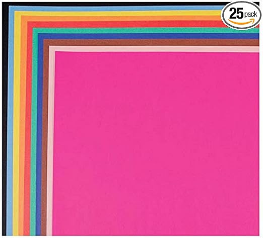 School Smart 1485739 Railroad Board, 4-ply Thickness, 22" x 28", Assorted Color (Pack of 25) | Amazon (US)