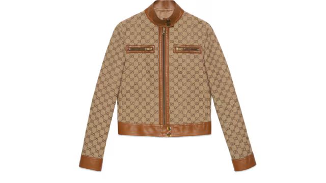 Gucci GG canvas jacket with leather trim | Gucci (US)