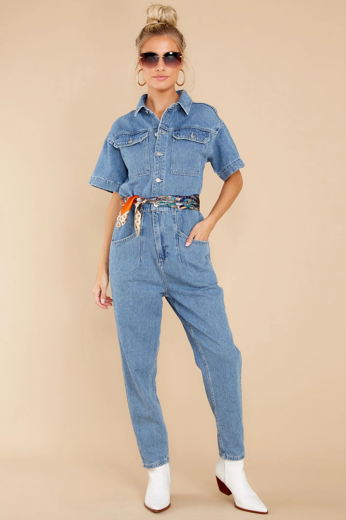 Say You'll Remember Denim Jumpsuit | Red Dress 