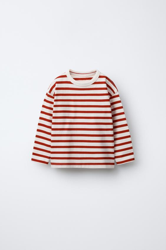 STRIPED EMBROIDERED T-SHIRT | Zara UK