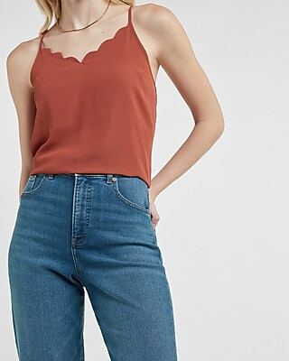 Scalloped V-Neck Cami | Express