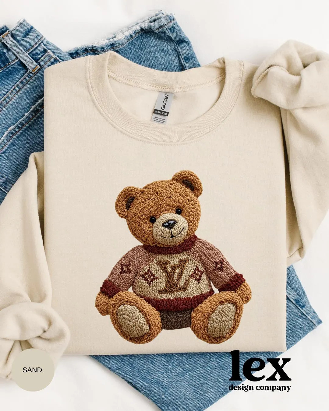 LV Bear Crewneck, Louis Sweatshirt, Designer Inspired Bear Shirt, Christmas Gift - Etsy | Etsy (US)