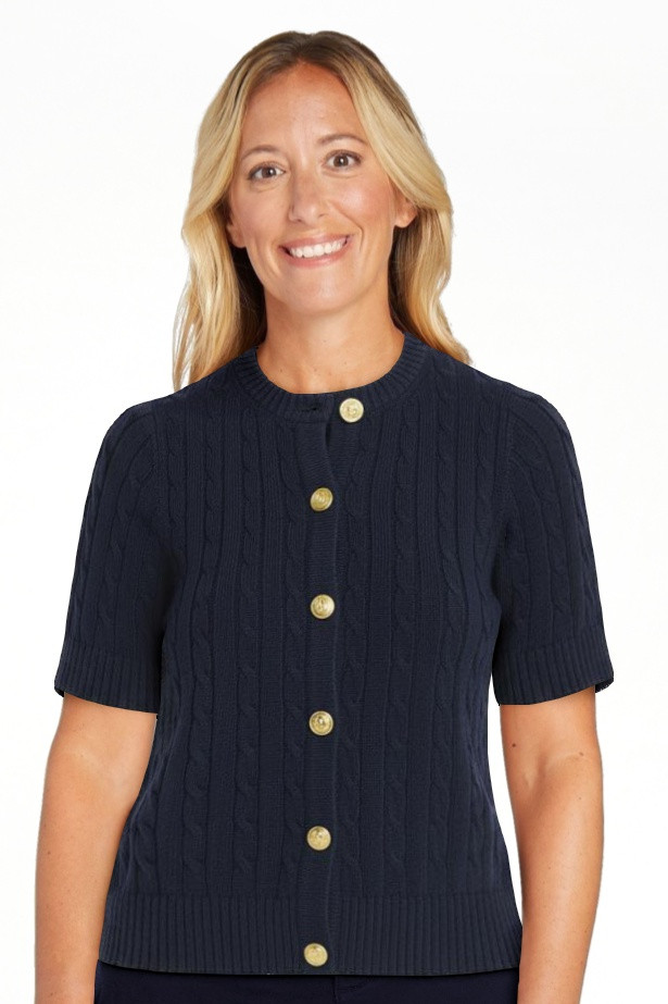 Free Assembly Women's and Women's Plus Cable Knit Cardigan Sweater with Short Sleeves, Lightweigh... | Walmart (US)