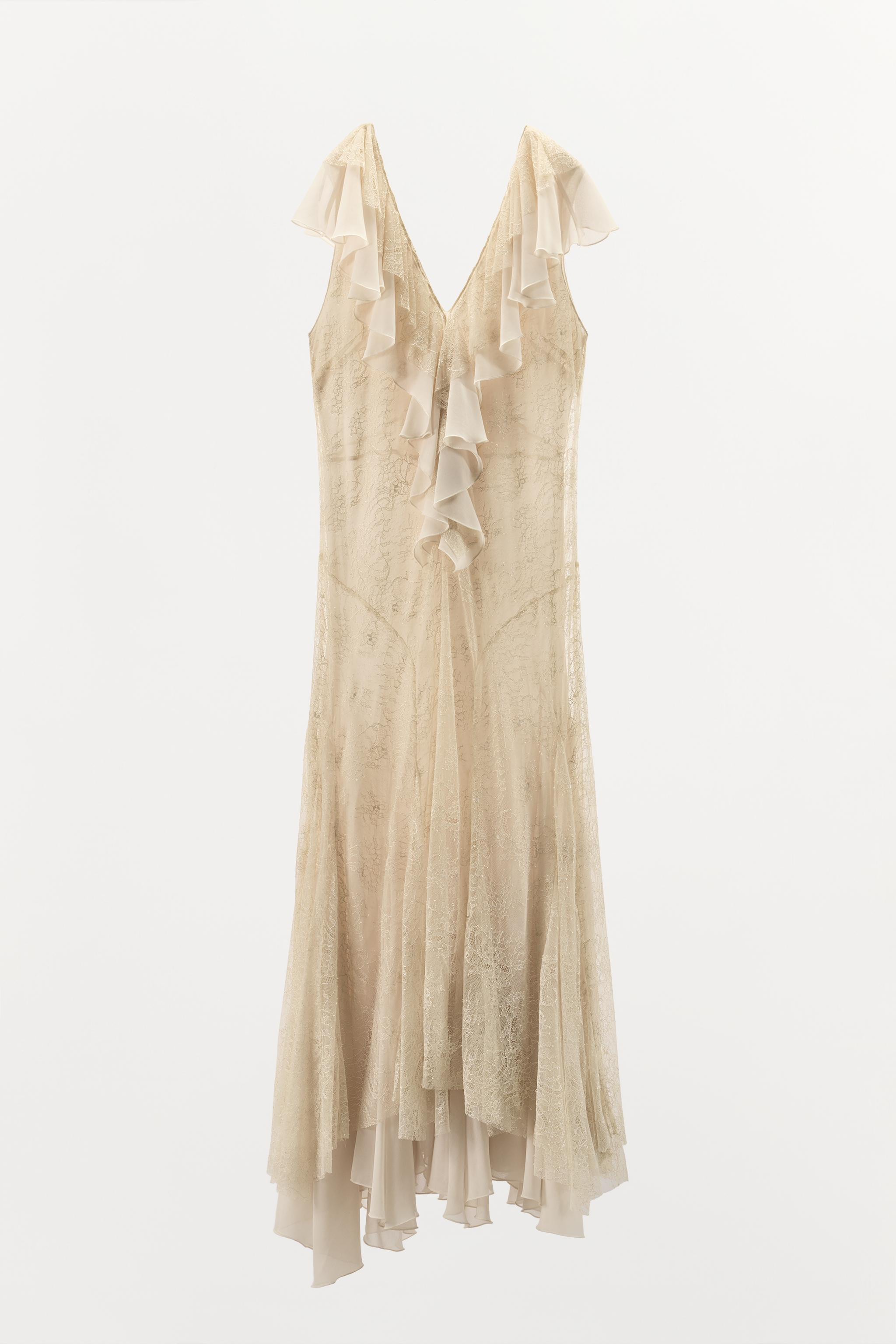 LACE RUFFLED DRESS ZW COLLECTION | Zara US