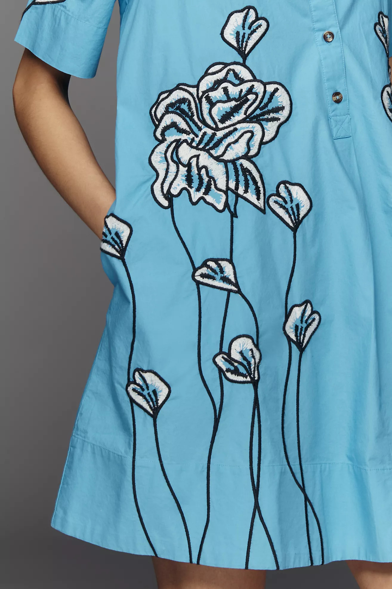 The Pollie Short-Sleeve Swing Tunic Mini Dress | Anthropologie (US)