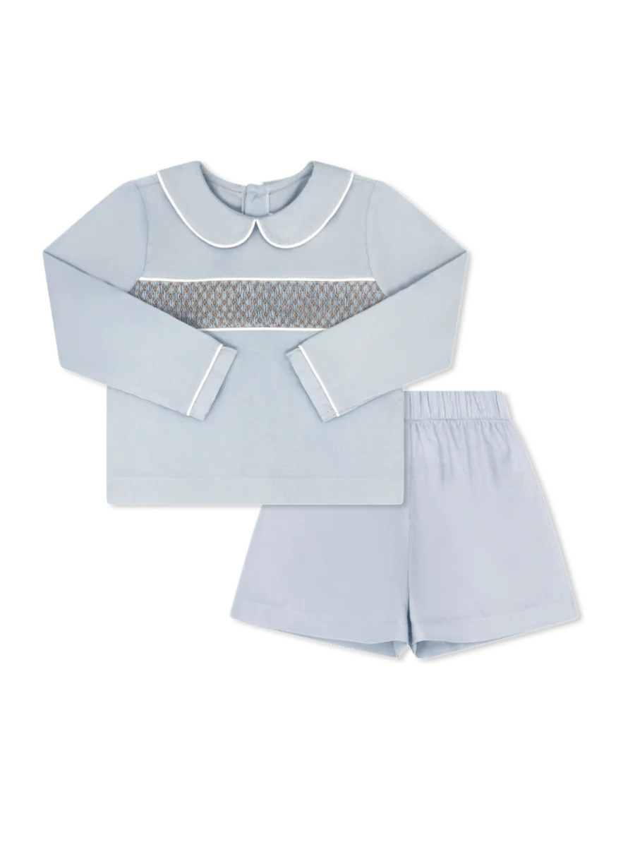 Liam Short Set Long Sleeve - Princeton Blue Corduroy | Lullaby Set