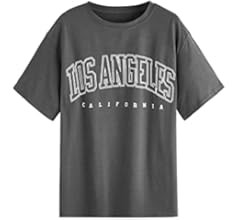 SOLY HUX Women's Casual Letter Print Tee Half Sleeve Loose T Shirt Top Round Neck Graphic Oversiz... | Amazon (US)