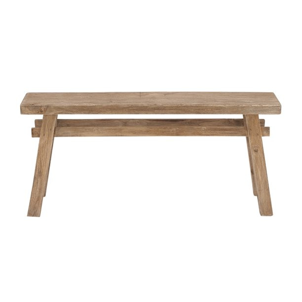 DecMode 21" x 47" Brown Mahogany Rustic Bench - Walmart.com | Walmart (US)