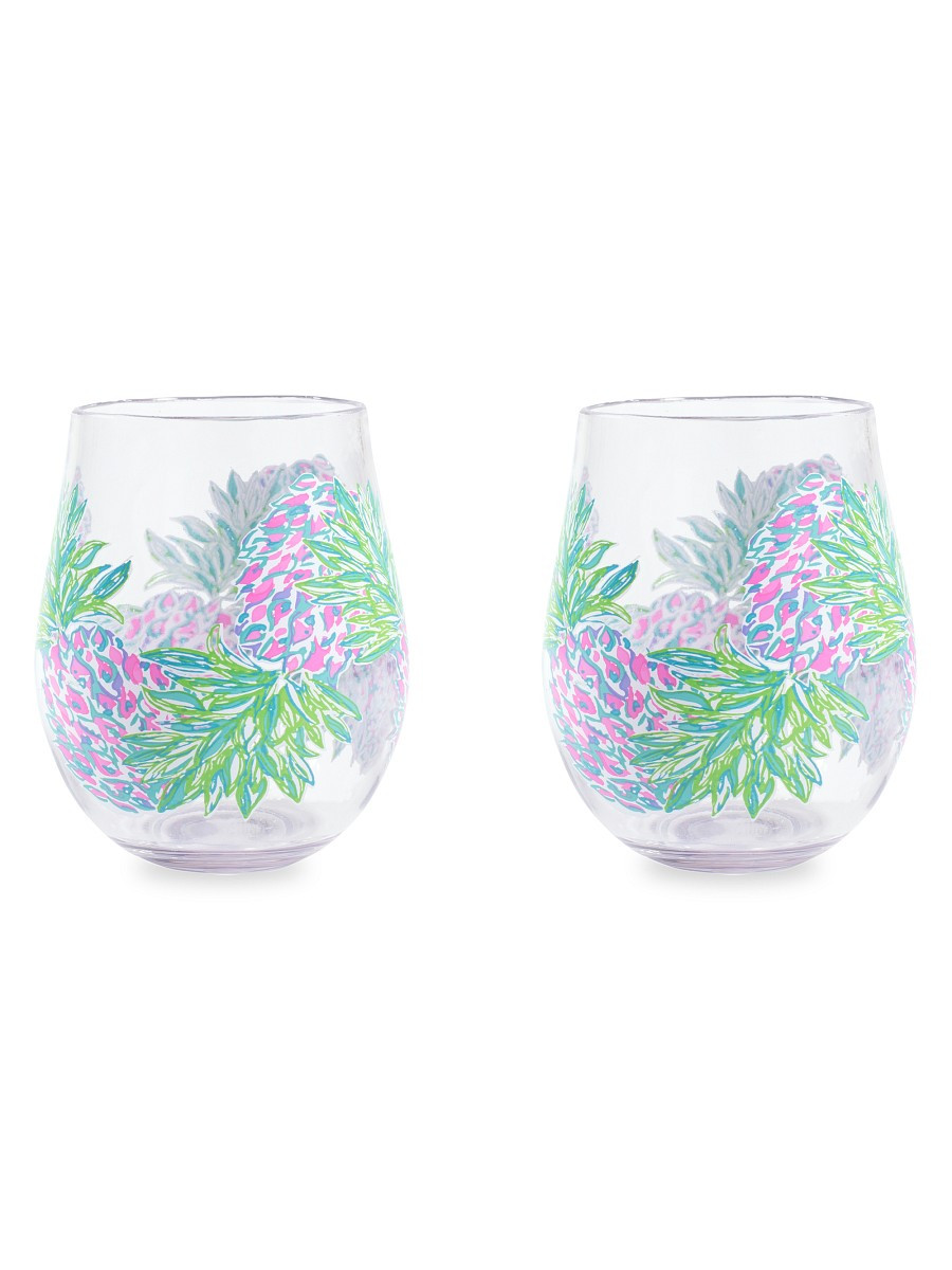 Lilly Pulitzer Swizzle In 2-Piece Wine Glass Set | Saks Fifth Avenue OFF 5TH