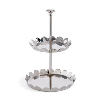 Lucente Polished Scalloped Metal Display & Serving Tray