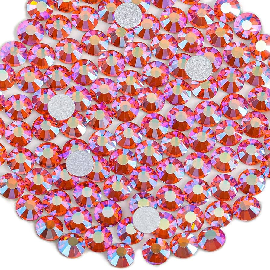 Beadsland 1440 Pieces Flat Back Crystal Rhinestones Round Gems,Hyacinth AB,SS12,3.0-3.2mm | Amazon (US)