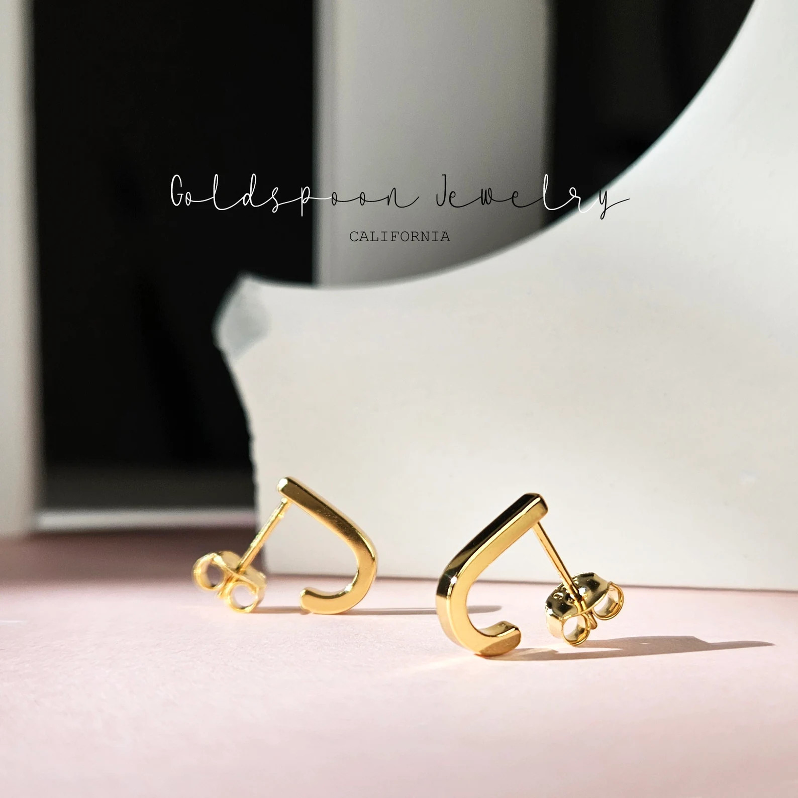 Dainty bar earrings - Minimalist jewelry - Gold studs - Gift for her - Ear jackets - Hypoallergen... | Etsy (Global)