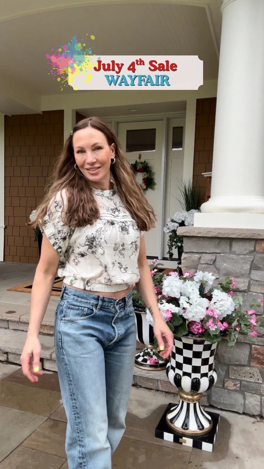 Front porch is all decorated!  Wayfair is having a Fourth of July weekend sale! I am so excited with how everything turned out and honestly, I can’t believe the flowers are fake!  You really can’t tell you guys!! I’m so excited about this🌸🌱🐝

#LTKHome #LTKdayinmylife