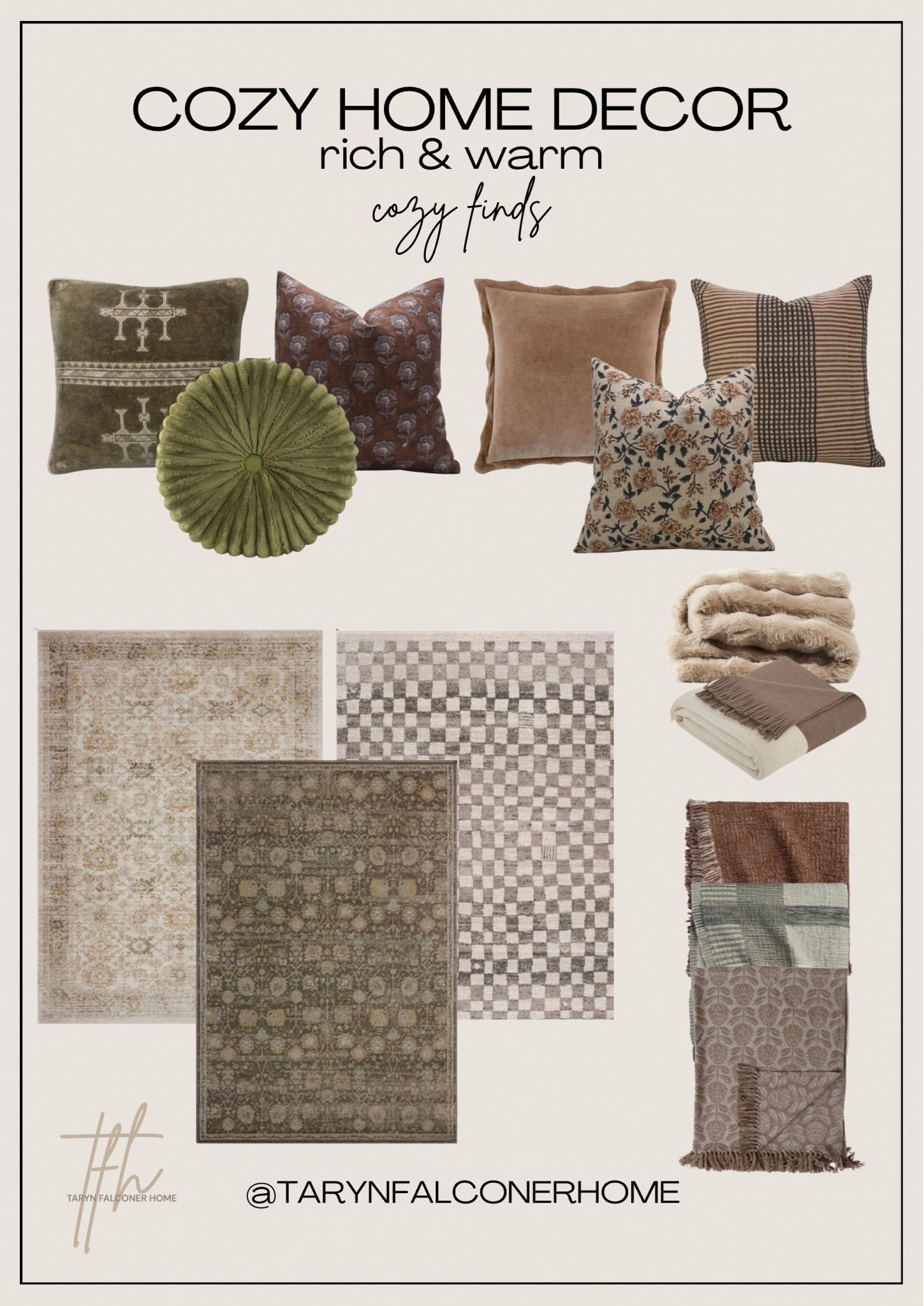 Rich and warm cozy home finds🤎Perfect for fall!

#warm #cozy #rich #homedecor #decor #rug #throwpillow #throwblanket

#LTKhome