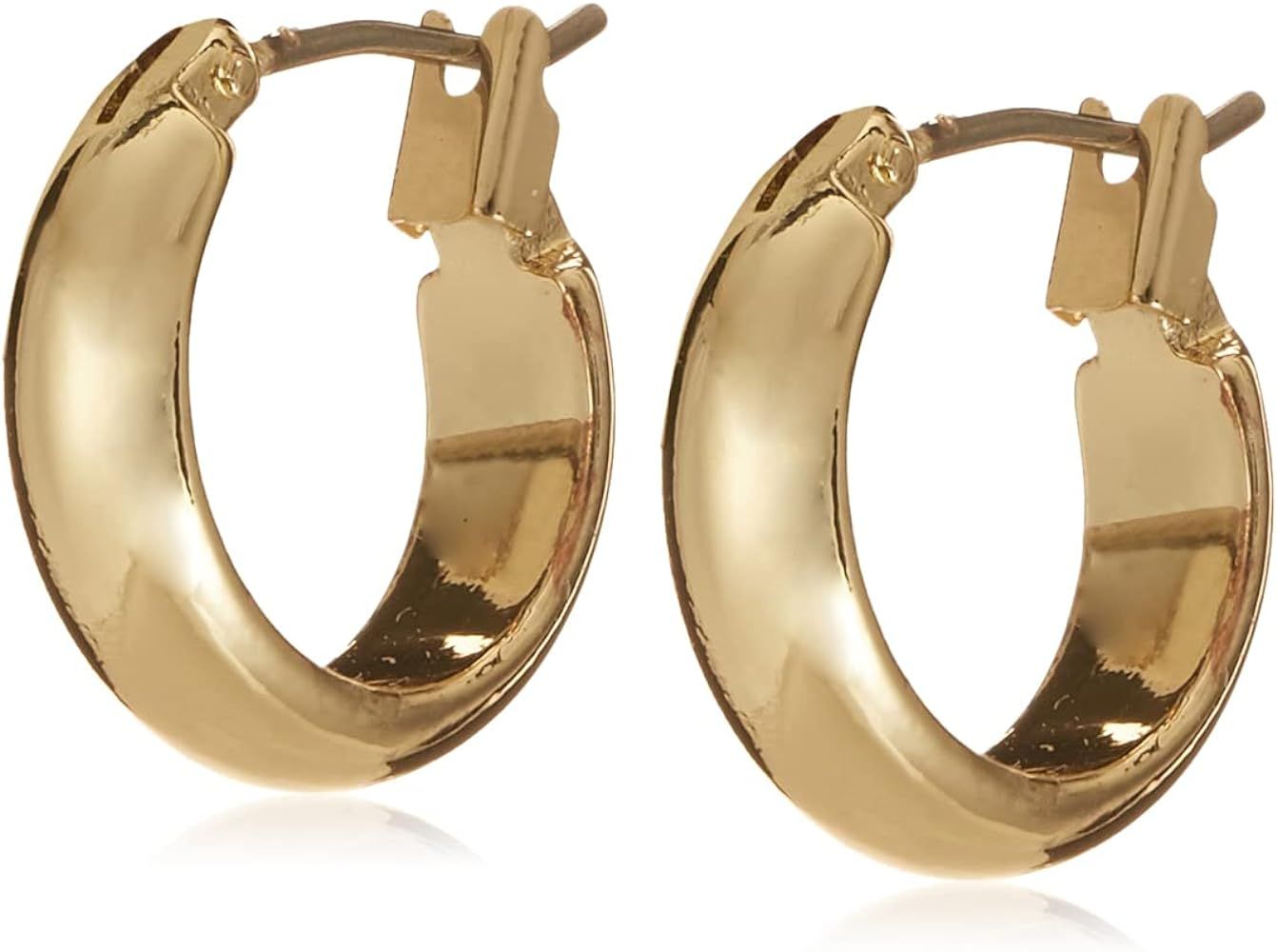 Napier "Classics" Gold-Tone Small Click Top Hoop Earrings | Amazon (US)