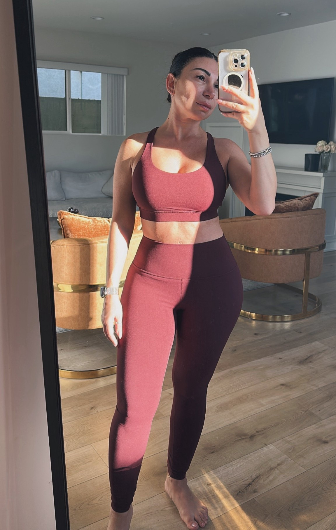 Soft buttery feeling. Very comfortable when doing intense workouts as well.  Top and bottom size : Small

#LTKBeauty #LTKActive #LTKStyleTip