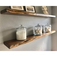 Floating Shelves, Solid Wood Floating Shelf with Smooth Finish, Invisible Steel Mounting Bracket Included | Etsy (US)