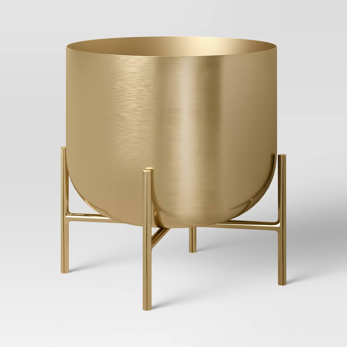 Brass Stand Planter - Threshold™: Cylindrical Lacquered, No Assembly, Indoor Use, Leakproof, 11... | Target