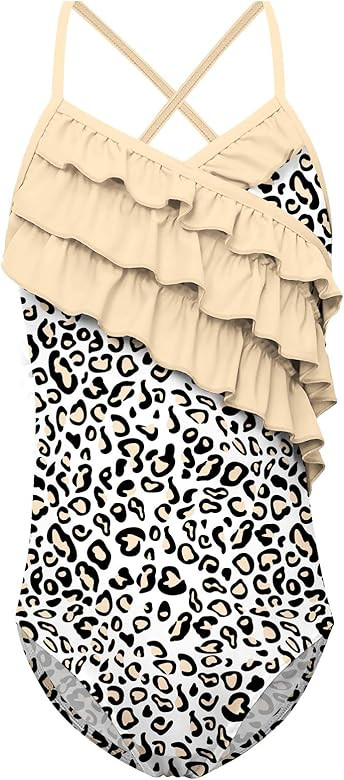 Idgreatim Little Girls One Piece Swimsuit Ruffle Sling Swimwear UPF 50+ Quick Dry Bathing Suit 4-... | Amazon (US)