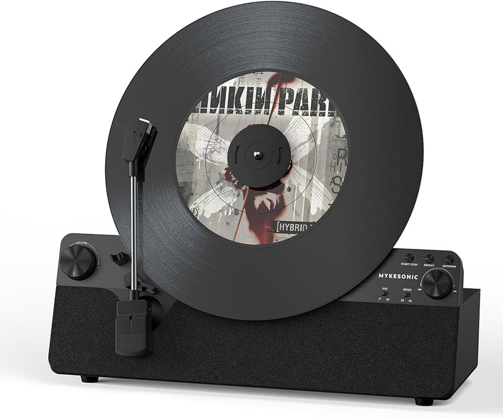 Vertical Automatic Record Player Bluetooth, MYKESONIC Belt Drive Vinyl Turntable, Magnetic AT-360... | Amazon (US)