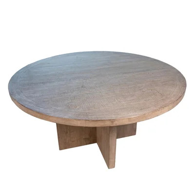 Harley Round Reclaimed Pine Dining Table with Cross Base | Wayfair North America