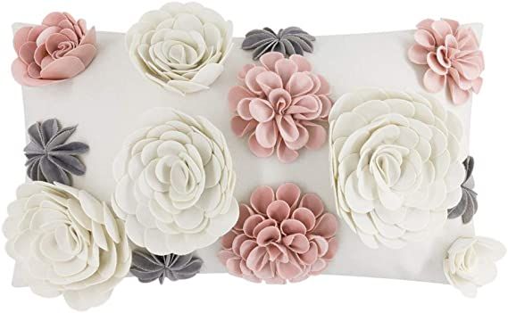 KINGROSE 3D Flower Throw Pillow Cover Decorative Accent Pillow Case Floral Cushion Cover Sofa Bed... | Amazon (US)