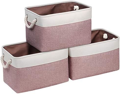 Syeeiex Fabric Rectangular Storage Basket, Large Fabric Storage Basket for Organizing Home Office... | Amazon (UK)