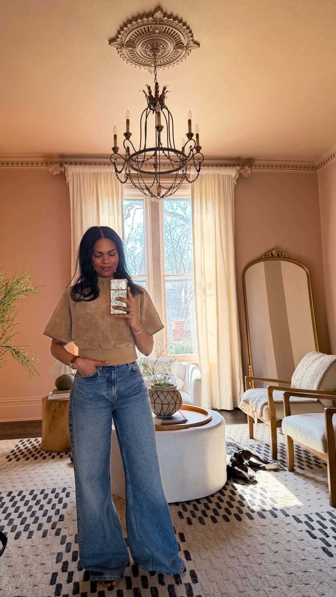 First mirror pic in my newly renovated room!!! I’m SO happy with the results! 





#LTKHome #LTKootd