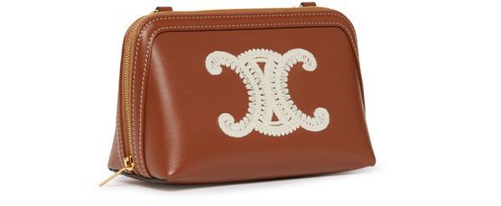Clutch on Chain Cuir Triomphe in SMOOTH CALFSKIN WITH Triomphe EMBROIDERY | 24S US