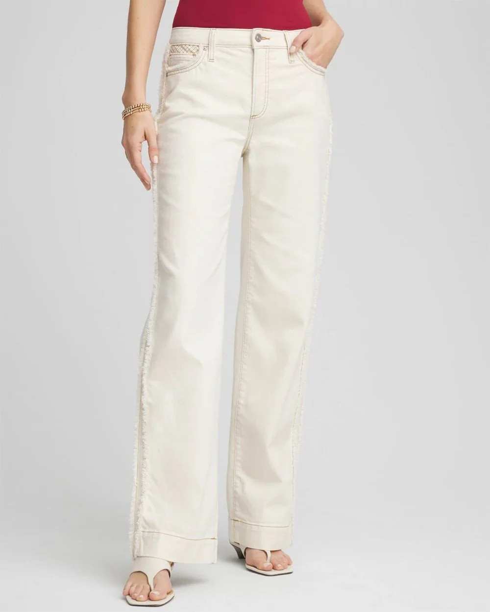 Sea Salt High-Rise Frayed Jeans | Chico's