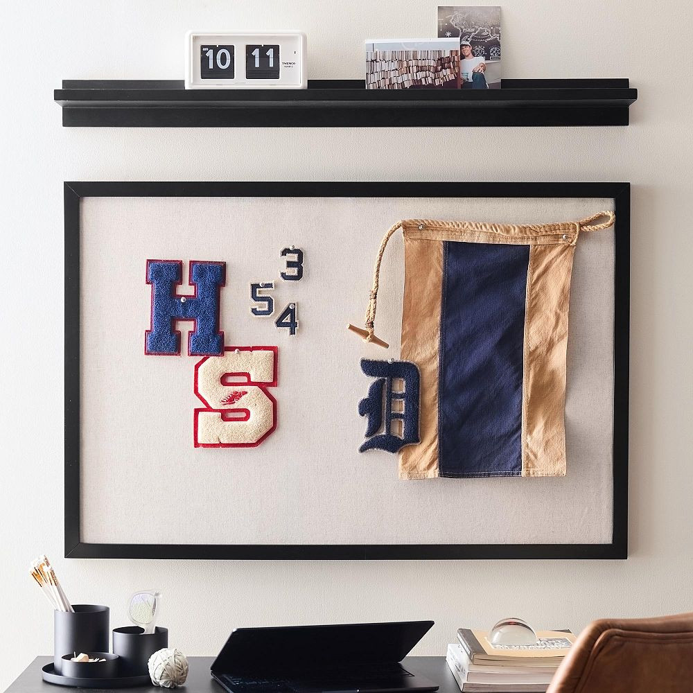 No Nails Framed Pinboard - Black (36"x24") | Pottery Barn Teen