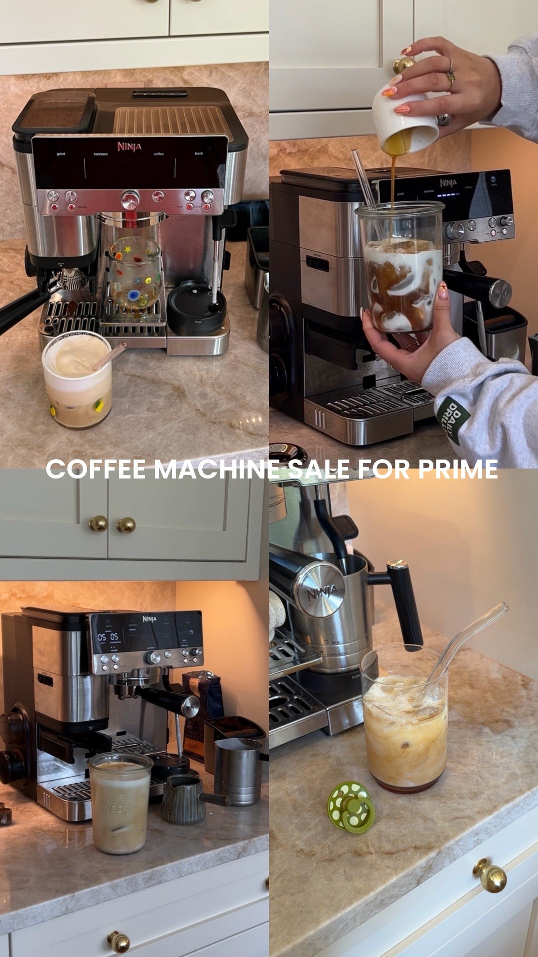 My 3 in one Ninja luxe Cafe coffee machine is 17% off on Amazon prime right now! We’ve used this everyday for almost two years - it makes espresso, coffee and cold brew.  I love the cold foam! If you want something easy and simple but consistent and delicious this is it!
