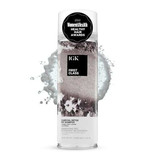 IGK First Class Charcoal Detox Dry Shampoo, Volumizing Spray for Oily Hair, Absorbs Oil + Odor, Invisible Finish with No White Residue on All Hair Colors, Talc-Free + Vegan, 6.3 Fl Oz | Amazon (US)