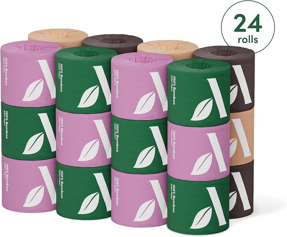 Amazon Aware 100% Bamboo 3-Ply Toilet Paper, Unscented, 24 Rolls, FSC Certified, 350 Sheets, 8400... | Amazon (US)