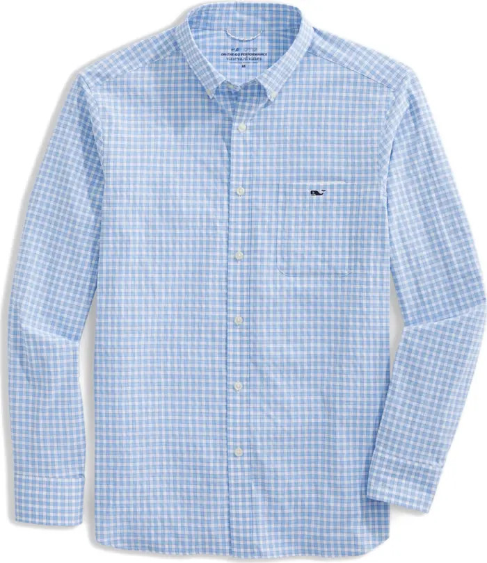 vineyard vines On-the-Go Gingham Performance Button-Down Shirt | Nordstrom | Nordstrom