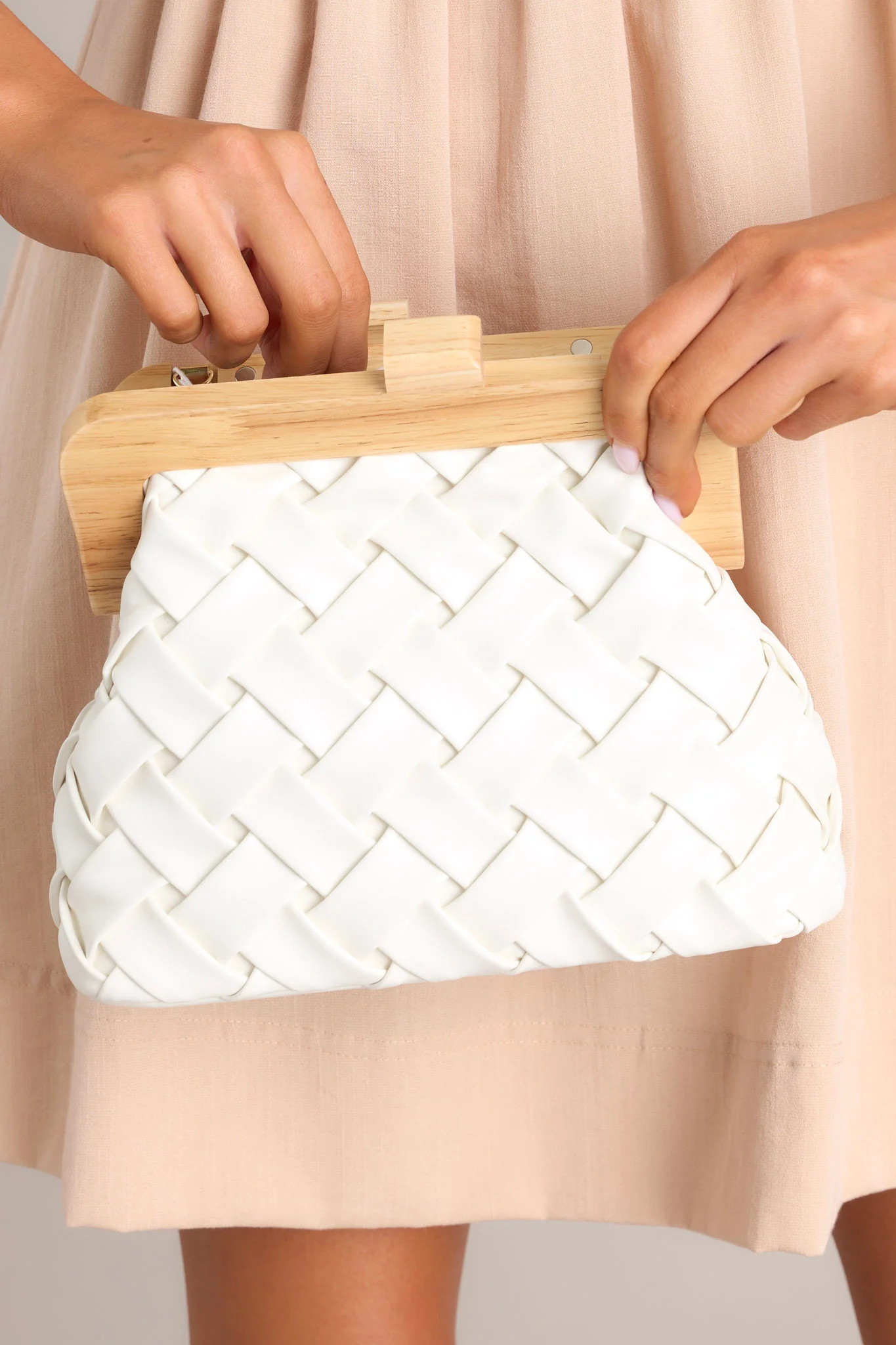 Laughter Legacy White Convertible Clutch | Red Dress