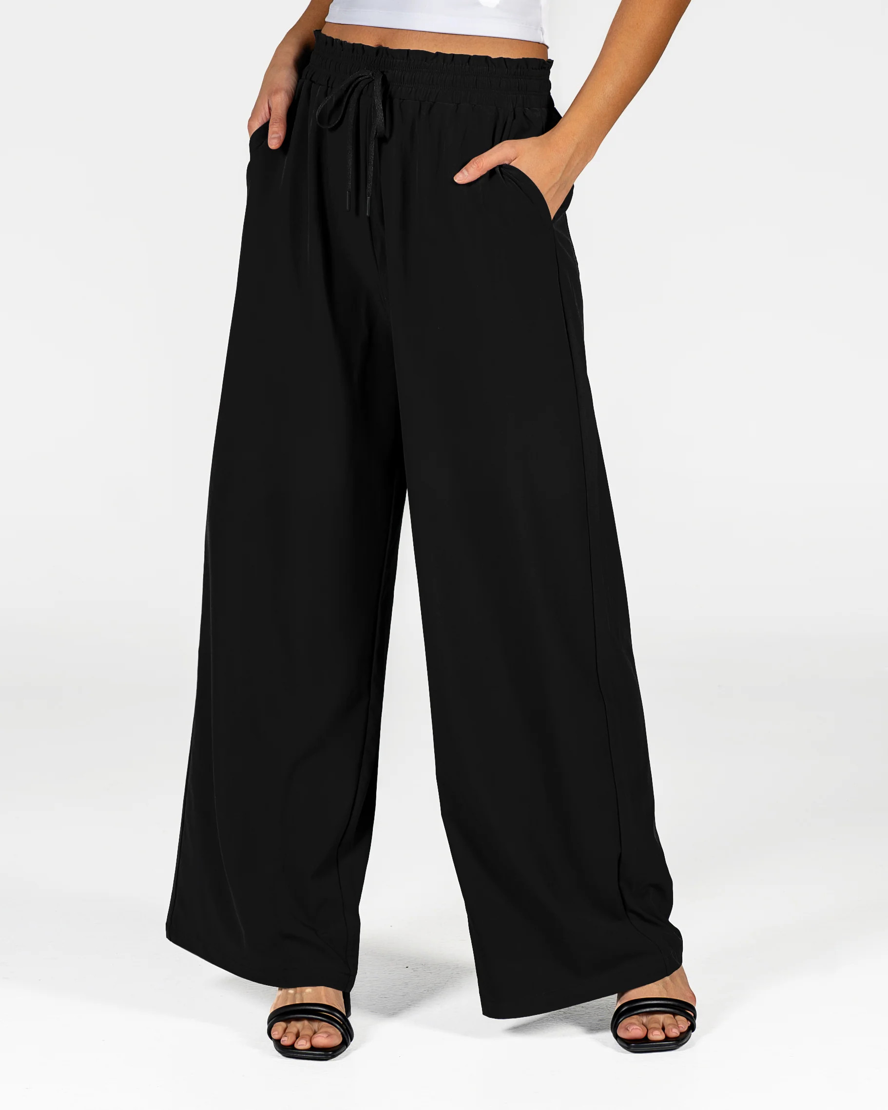 Destination Drawstring Pants (Multi-Length) - Black | Senita Athletics