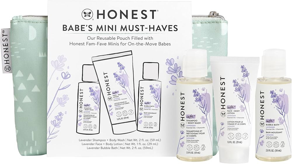 The Honest Company Babe's Mini Must Haves Gift Set | Travel Size Hypoallergenic Lavender Bathtime... | Amazon (US)