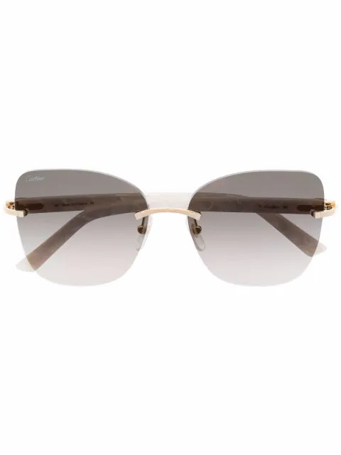 Cartier Eyewear Frameless Butterfly Sunglasses - Farfetch | Farfetch Global