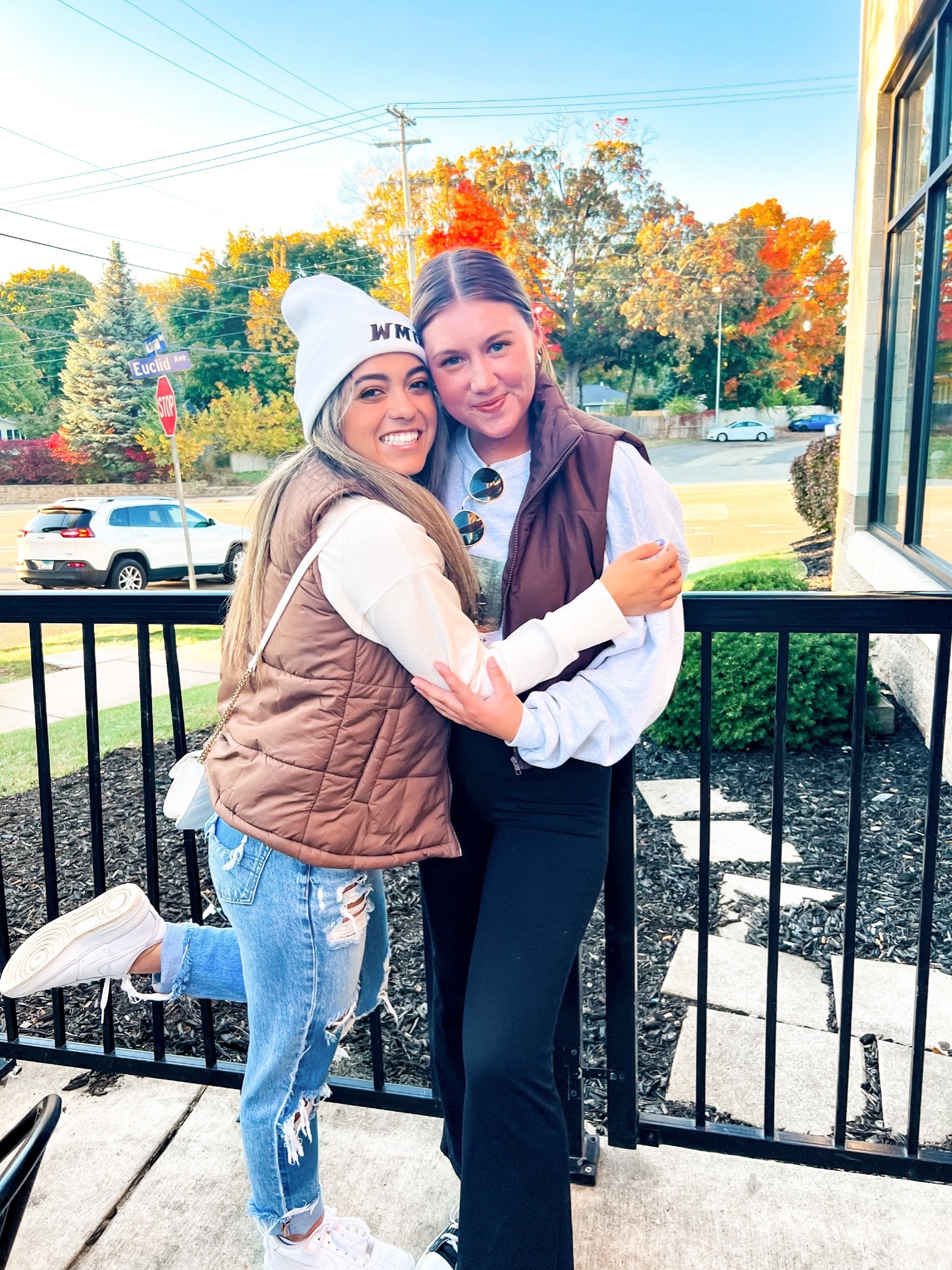 College Game Day Outfit! Puffer vest, cropped long sleeve, ripped mom jeans, Nike air forces & flare leggings 

#LTKSeasonal #LTKstyletip