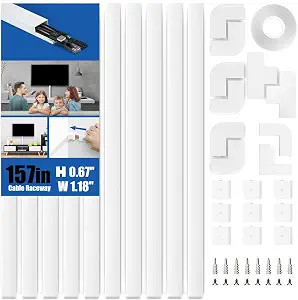 Delamu 157in Cord Hider, Cord Cover Wall Cable Management, Paintable Wire Cover for Cords, Cable ... | Amazon (US)