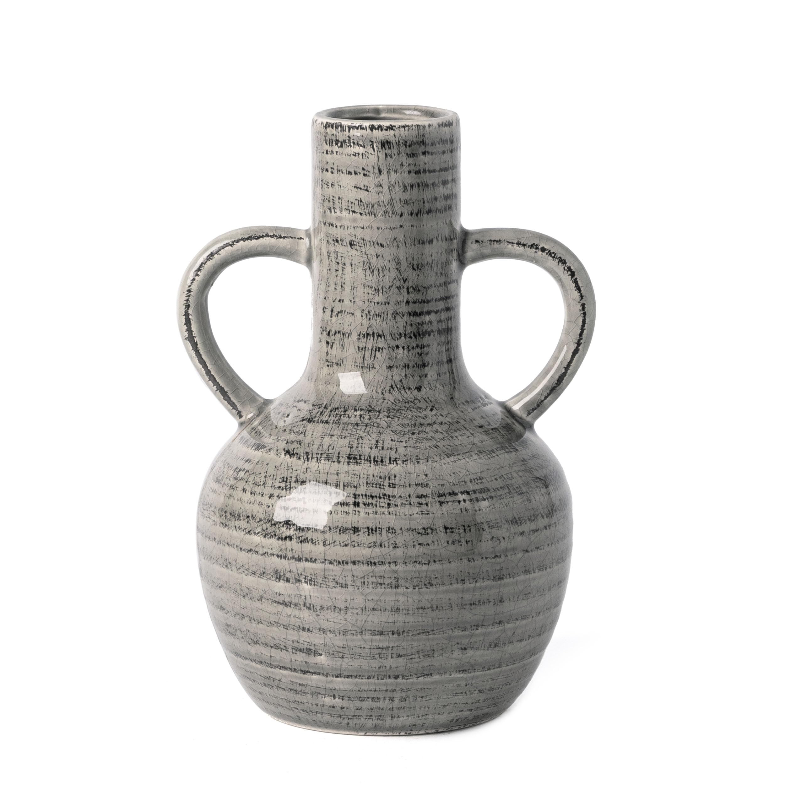 VICTOR & TERESA Ceramic Vase for Home Decor, 8.1'' Rustic Grey Vases for Flowers, Farmhouse Decor... | Amazon (US)