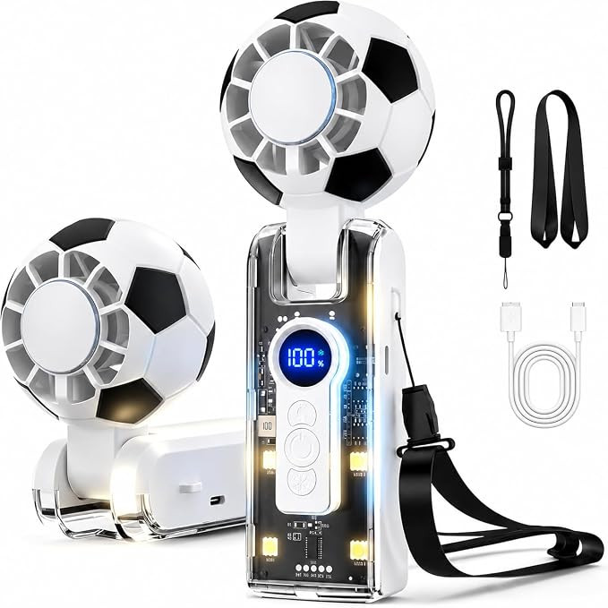 Handheld Turbo Fan for World Cup Soccer Fan, 6000mAh Rechargeable Mini Personal Fan 180° Adjusta... | Amazon (US)